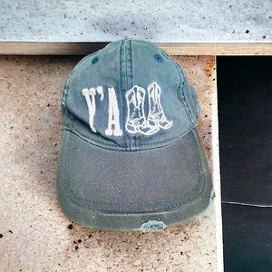 Super cool "Ya’ll" baseball cap / hat. One Size. Dark blue / gray  embroidered